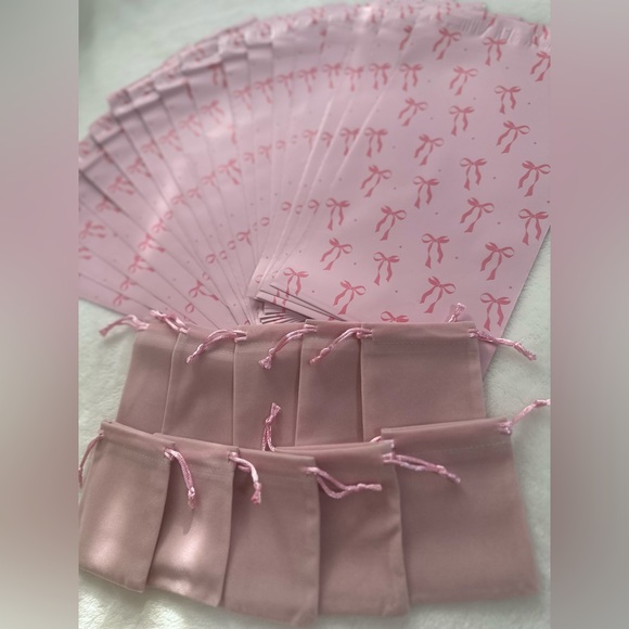 SMALL Pink Bows Poly Mailers 6x9 & Shipping Essentials Set - Picture 5 of 5